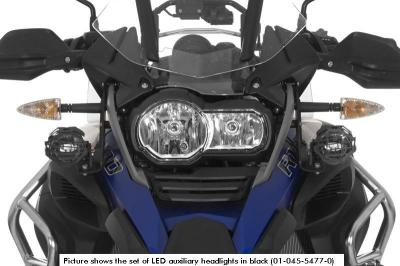 Feux Touratech Additionnels LED - antibrouillard droite / feu de route gauche - Noir