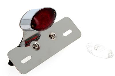 Feux arrière Bihr avec support de plaque chrome ogive