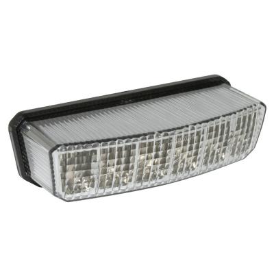 Feux arri&egrave;re P2R FEU ARRIERE 50 A BOITE ADAPTABLE RIEJU 50 TRANSPARENT A LEDS AVEC STOP (6 LEDS ROUGES) -P2R-
