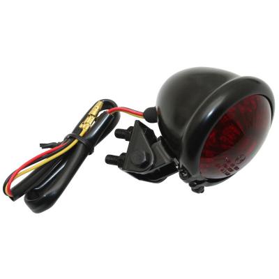 Feux arri&egrave;re Replay FEU 50 A BOITE - MOTO ROND ACIER ROUGE - LEDS STOP POSITION 8 ROUGES HOMOLOGUE CE