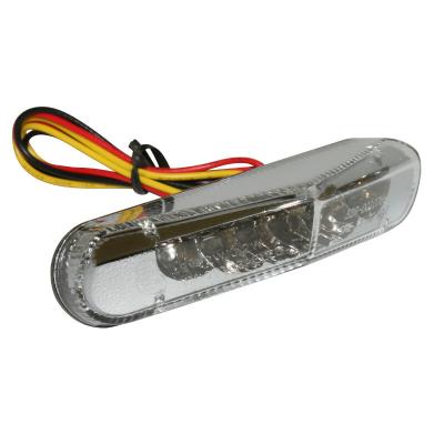 Feux arri&egrave;re Replay FEU 50 A BOITE - MOTO TRIANGLE TRANSPARENT LEDS SANS PLAQUE 6 ROUGES HOMOLOGUE CE
