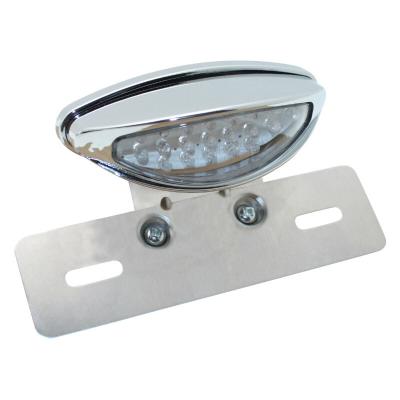 Feux arri&egrave;re Replay FEU 50 A BOITE SUR PLATINE OVALE TRANSPARENT - CHROME LEDS 32 ROUGES - 4 BLANCHES HOMOLOGUE CE
