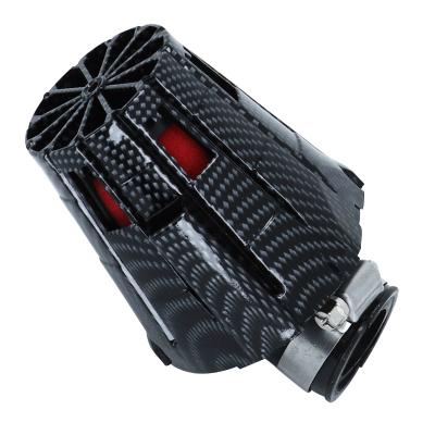 Filtre &agrave; air Replay E5 BOX CARBONE BRILLANT MOUSSE ROUGE FIXATION COUDE 45 DIAM 35 - 28