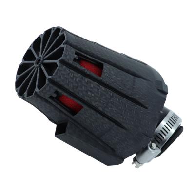 Filtre &agrave; air Replay E5 BOX CARBONE MAT MOUSSE ROUGE FIXATION COUDE 45 DIAM 35 - 28