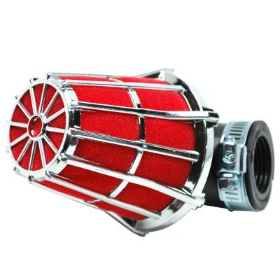 Filtre &agrave; air Replay HEXAGONAL CHROME MOUSSE ROUGE FIXATION COUDE 90 DIAM 35 - 28