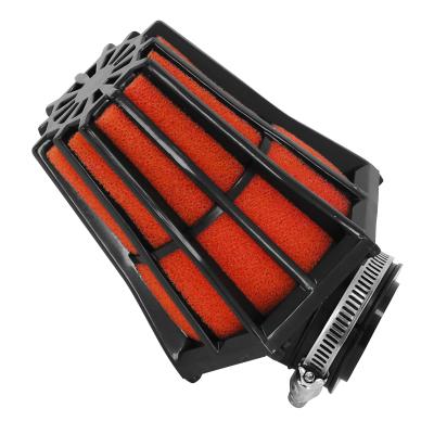 Filtre &agrave; air Replay HEXAGONAL MOUSSE ROUGE FIXATION COUDEE 45 DIAM 35 - 28