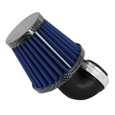 Filtre &agrave; air Replay KN MIDDLE FC CARBONE - BLEU FIXATION COUDE DIAM 35 - 28