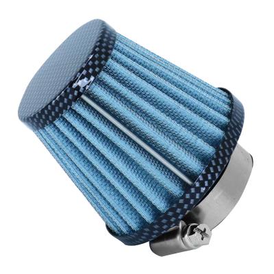 Filtre &agrave; air Replay KN MIDDLE FD CARBONE - BLEU FIXATION DROITE DIAM 35 - 28