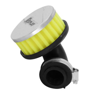 Filtre &agrave; air Replay R BOX FC CHROME - JAUNE FIXATION COUDEE 90 DIAM 35 - 28