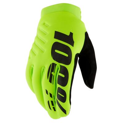 Gants cross 100% BRISKER JAUNE FLUO 2025
