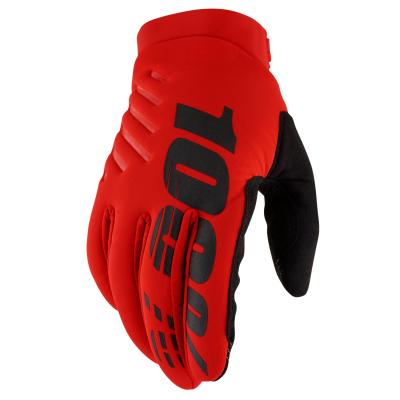 Gants cross 100% BRISKER ROUGE 2024