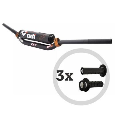 Guidon Odi Kit CFT Podium MX + 3 paires de rev&ecirc;tements MX V2 Lock-On semi-gaufr&eacute;s