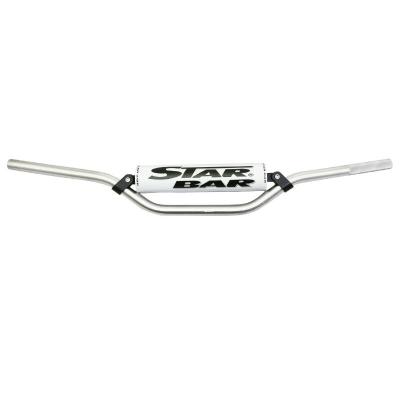 Guidon Star Bar MOTO CROSS MX - ENDURO ALU 2014 T6 DIAM 22,2mm L800mm H86mm ARGENT RENFORT - MOUSSE BLANCHE