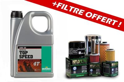 Huile moteur Motorex Top Speed 4T 10W30 Synth&eacute;tique 4L + Filtre offert