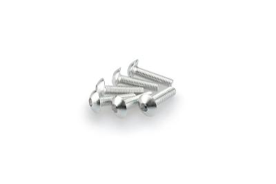 Kit Visserie Car&eacute;nage Puig En Aluminium Anodis&eacute; Argent Blister 6 vis bomb&eacute; M5x20mm
