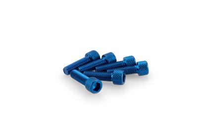 Kit Visserie Car&eacute;nage Puig En Aluminium Anodis&eacute; Bleu Blister 6 vis allen M6x20mm
