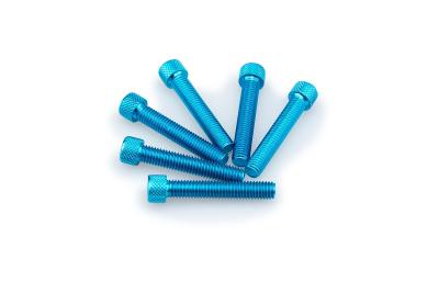 Kit Visserie Car&eacute;nage Puig En Aluminium Anodis&eacute; Bleu Blister 6 vis allen M8x45mm