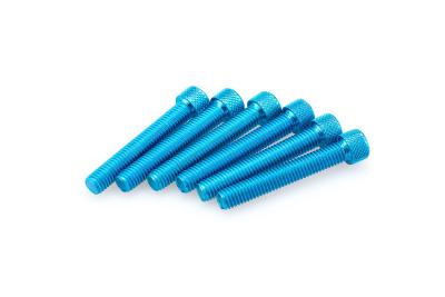 Kit Visserie Car&eacute;nage Puig En Aluminium Anodis&eacute; Bleu Blister 6 vis allen M8x50mm