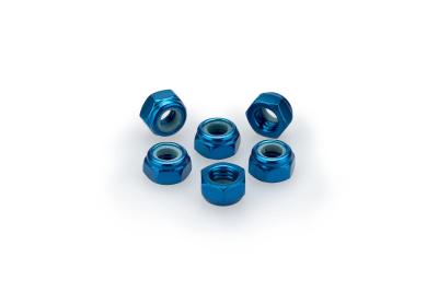 Kit Visserie Car&eacute;nage Puig En Aluminium Anodis&eacute; Bleu Blister 6 &eacute;crou M5