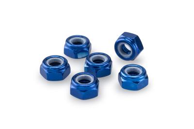 Kit Visserie Car&eacute;nage Puig En Aluminium Anodis&eacute; Bleu Blister 6 &eacute;crou M6
