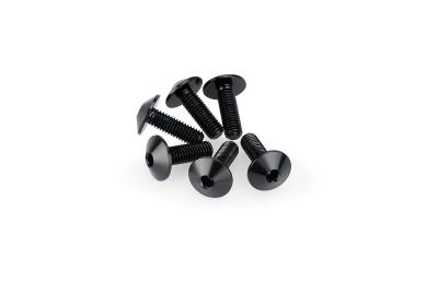 Kit Visserie Car&eacute;nage Puig En Aluminium Anodis&eacute; Bulles Noire 6 Vis M5x15 T&ecirc;te diam&egrave;tre 11,8mm