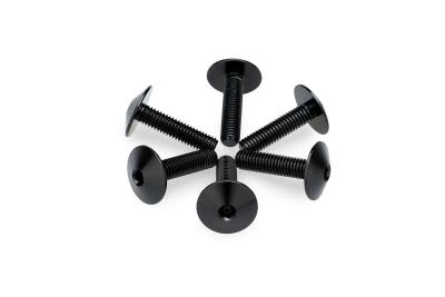 Kit Visserie Car&eacute;nage Puig En Aluminium Anodis&eacute; Bulles Noire 6 Vis M5x15 T&ecirc;te diam&egrave;tre 13,9mm
