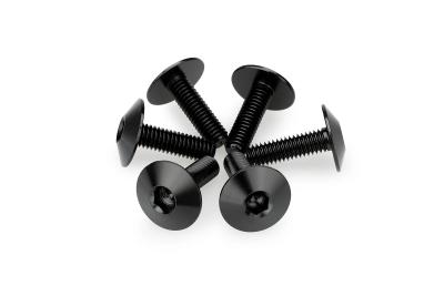 Kit Visserie Car&eacute;nage Puig En Aluminium Anodis&eacute; Bulles Noire 6 Vis M6x20 T&ecirc;te diam&egrave;tre 16,8mm