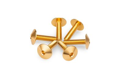 Kit Visserie Car&eacute;nage Puig En Aluminium Anodis&eacute; Bulles Or 6 Vis M5x15 T&ecirc;te diam&egrave;tre 13,9mm