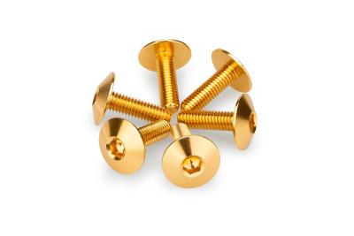 Kit Visserie Car&eacute;nage Puig En Aluminium Anodis&eacute; Bulles Or 6 Vis M6x20 T&ecirc;te diam&egrave;tre 16,8mm