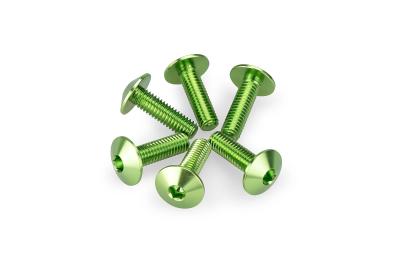 Kit Visserie Car&eacute;nage Puig En Aluminium Anodis&eacute; Bulles Vert 6 Vis M6x20 T&ecirc;te diam&egrave;tre 13,9mm