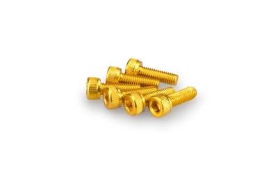 Kit Visserie Car&eacute;nage Puig En Aluminium Anodis&eacute; Jaune Blister 6 vis allen M5x15mm