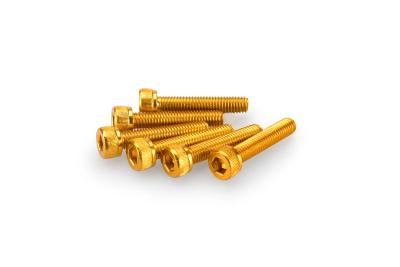 Kit Visserie Car&eacute;nage Puig En Aluminium Anodis&eacute; Jaune Blister 6 vis allen M5x25mm