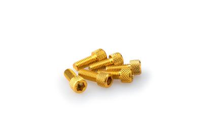 Kit Visserie Car&eacute;nage Puig En Aluminium Anodis&eacute; Jaune Blister 6 vis allen M6x15mm