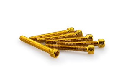Kit Visserie Car&eacute;nage Puig En Aluminium Anodis&eacute; Jaune Blister 6 vis allen M6x45mm