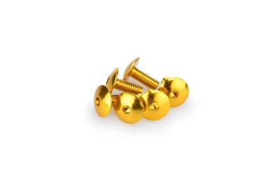Kit Visserie Car&eacute;nage Puig En Aluminium Anodis&eacute; Jaune Blister 6 vis bomb&eacute; M6x15mm