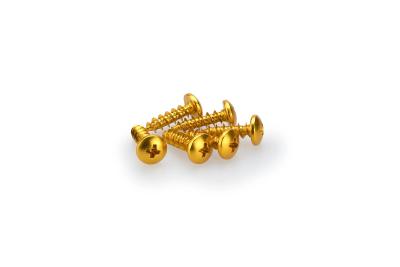 Kit Visserie Car&eacute;nage Puig En Aluminium Anodis&eacute; Jaune Blister 6 vis bomb&eacute; M6x20mm