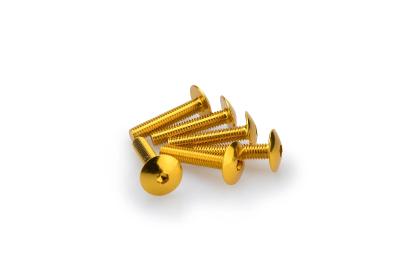 Kit Visserie Car&eacute;nage Puig En Aluminium Anodis&eacute; Jaune Blister 6 vis bomb&eacute; M6x30mm