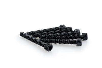 Kit Visserie Car&eacute;nage Puig En Aluminium Anodis&eacute; Noire Blister 6 vis allen M6x45mm