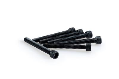 Kit Visserie Car&eacute;nage Puig En Aluminium Anodis&eacute; Noire Blister 6 vis allen M6x50mm