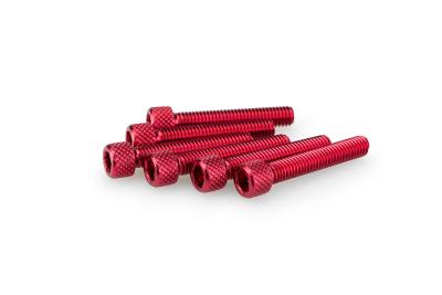 Kit Visserie Car&eacute;nage Puig En Aluminium Anodis&eacute; Rouge Blister 6 vis allen M6x35mm