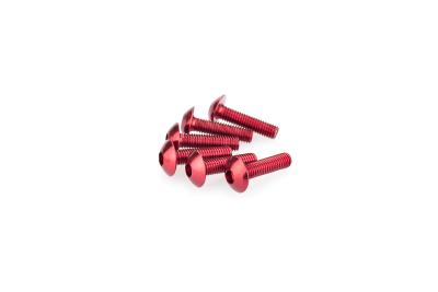 Kit Visserie Car&eacute;nage Puig En Aluminium Anodis&eacute; Rouge Blister 6 vis bomb&eacute; M5x20mm