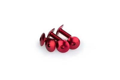 Kit Visserie Car&eacute;nage Puig En Aluminium Anodis&eacute; Rouge Blister 6 vis bomb&eacute; M6x15mm