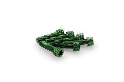 Kit Visserie Car&eacute;nage Puig En Aluminium Anodis&eacute; Vert Blister 6 vis allen M6x25mm