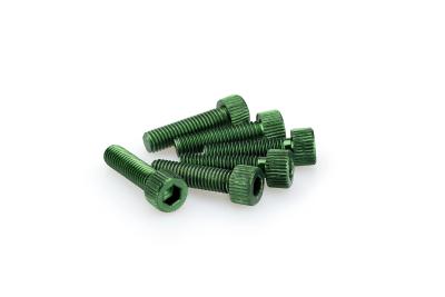 Kit Visserie Car&eacute;nage Puig En Aluminium Anodis&eacute; Vert Blister 6 vis allen M8x30mm