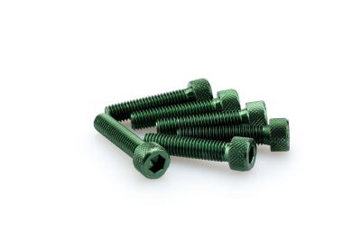 Kit Visserie Car&eacute;nage Puig En Aluminium Anodis&eacute; Vert Blister 6 vis allen M8x35mm