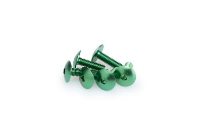 Kit Visserie Car&eacute;nage Puig En Aluminium Anodis&eacute; Vert Blister 6 vis bomb&eacute; M6x20mm