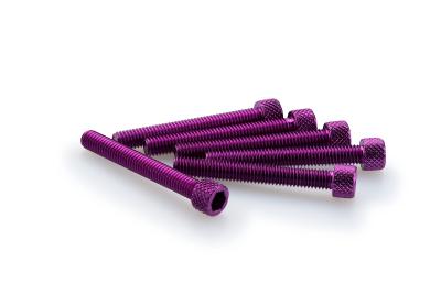Kit Visserie Car&eacute;nage Puig En Aluminium Anodis&eacute; Violet Blister 6 vis allen M6x45mm