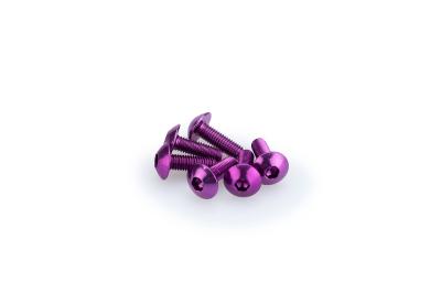 Kit Visserie Car&eacute;nage Puig En Aluminium Anodis&eacute; Violet Blister 6 vis bomb&eacute; M5X15mm