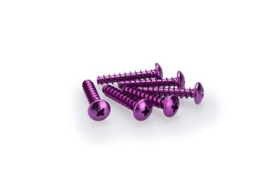Kit Visserie Car&eacute;nage Puig En Aluminium Anodis&eacute; Violet Blister 6 vis bomb&eacute; M6x30mm