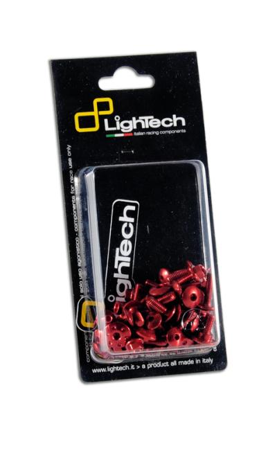 Kit Visserie Moto LighTech vis car&eacute;nage rouge alu 59 pi&egrave;ces